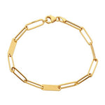 14K-yellow-gold-paper-clip-and-bar-chain-bracelet