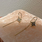 14k gold & lil diamonds star earrings