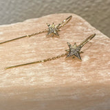 14k gold & lil diamonds star earrings