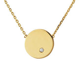 14k gold Coin with Diamond Necklace
