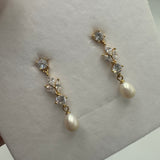 CZ pearl earrings