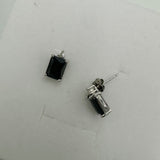 Black onyx square earrings