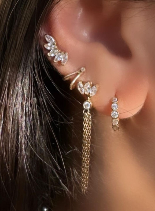 14k-gold-long-CZ-flower-piercing-model