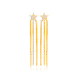 star-triple-chain-long-stud-earrings-gold