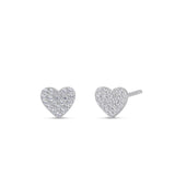 CZ heart stud Earrings