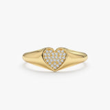 Signet Ring CZ Heart