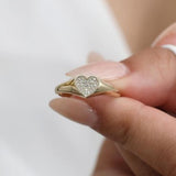 Signet Ring CZ Heart