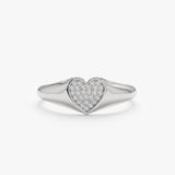 Signet Ring CZ Heart